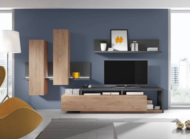 "Canishia Unfinished Entertainment Center for TVs up to 75"""