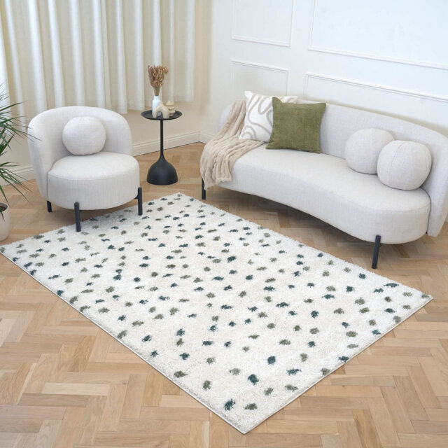 Moodi Modern Shaggy Area Rug Abstract Speckled Design