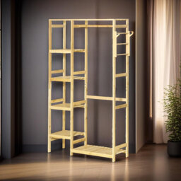 Alisanne Rayon Clothes Rack Garment Rail Bamboo Open Wardrobe Free-Standing Clothing Rail