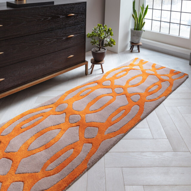 Bontang Hand Tufted Wool Orange Rug