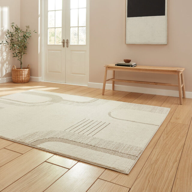 Elio Arvillia Machine Woven Beige Area Rug