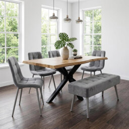 Dining Set with Bench and 4 Chairs