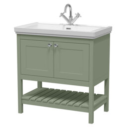 Bexley 800mm Free Standing Single Bathroom Vanity with Fireclay Top