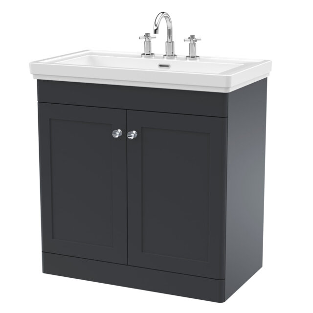 Classique 800mm Free-standing Single Bathroom Vanity with Vitreous China Vanity Top