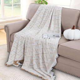 Sofa Cover For Sectional Sofa, Khaki/White, 180 X 300Cm