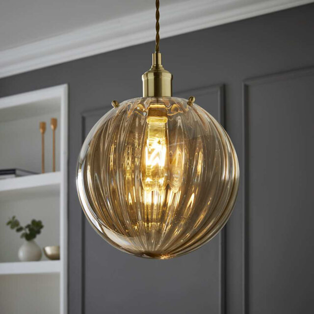 Chessy 25 cm H Globe Glass Lamp Shade ( Clip On ) in Yellow