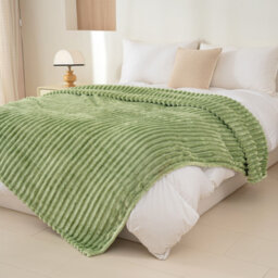 Striped Plush Lightweight Throw Blanket, Ultra Soft & Cozy for Sofa Couch Bed, Machine Washable