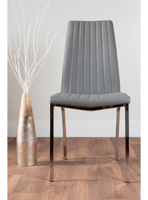Industrial Design White & Grey Marble Effect Melamine Dining Table Set with 2 Faux Leather Chairs