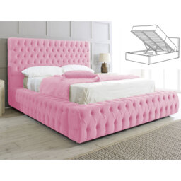 Elite Elegance Ambassador Ottoman Storage Bed - Premium Upholstered Velvet Bed Frame with Tall Headboard