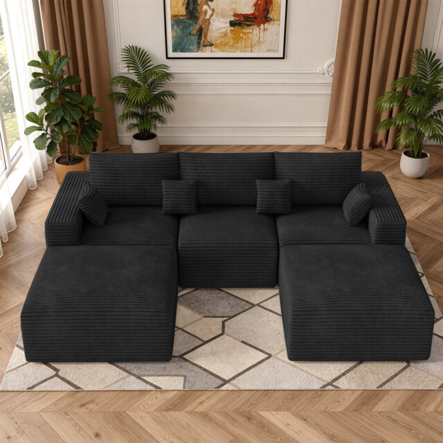 3 Seater Fabric Corner Sofa