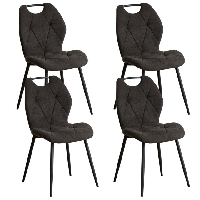 Dining Chairs - Contemporary Dining Chair - Comfortable Velvet Dining Chair - Metal Legs