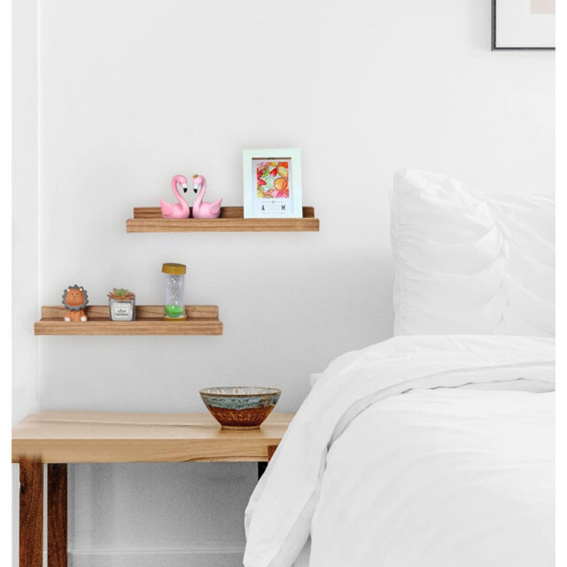 Wall Picture Shelves Ledge,  Wood Ledge Shelves, Decorative Photo Shelf, Set Of 2