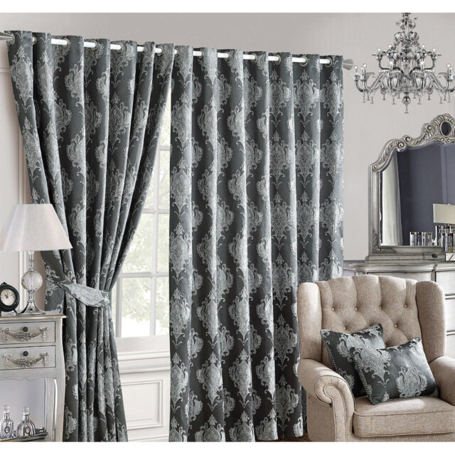 Mari Cotton Blend Room Darkening Curtains / Drapes Pair