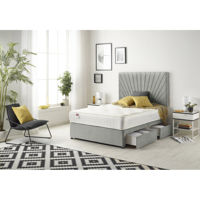 Schofield Sprung Memory Foam Divan Bed Set with Headboard and Drawer Options