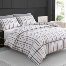 Premium Reversible Duvet Cover Set with Zipper Closure and Corner Ties