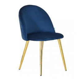 Heavener Modern Velvet Dining Chair - Ergonomic Upholstered Curved Back with Gold Metal Legs - Side Chair for Kitchen Living Room Dining Room - Single
