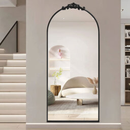 Nicollete Black Metal Framed Full Mirror