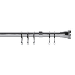 Gleason Chrome Adjustable 1.9cm Single Curtain Pole