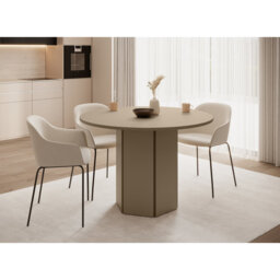 Dining table hexa beige cappuccino round 110cm