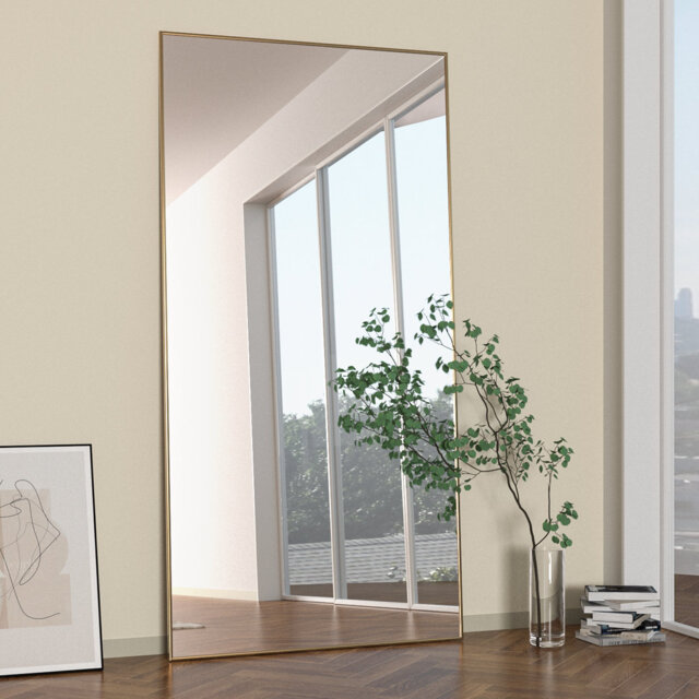 Full -length mirror, 180cm x 80cm, free -standing mirror with aluminum alloy frame