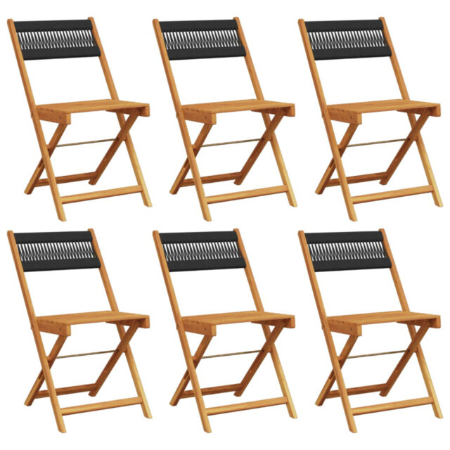 vidaXL Folding Garden Chairs 6 pcs Solid Wood Acacia