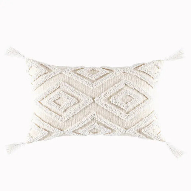 Flovilla White Rectangular Cushion Cover