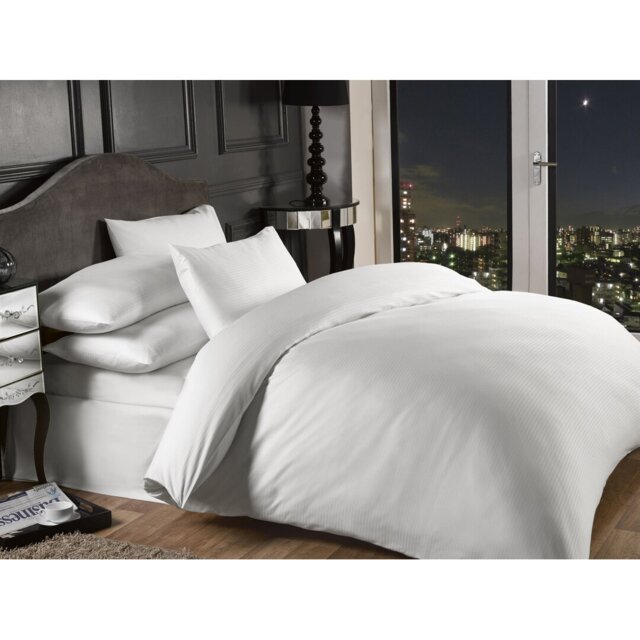 Grosvenor Cotton Blend Striped Duvet Cover Set with Pillow Shams Included