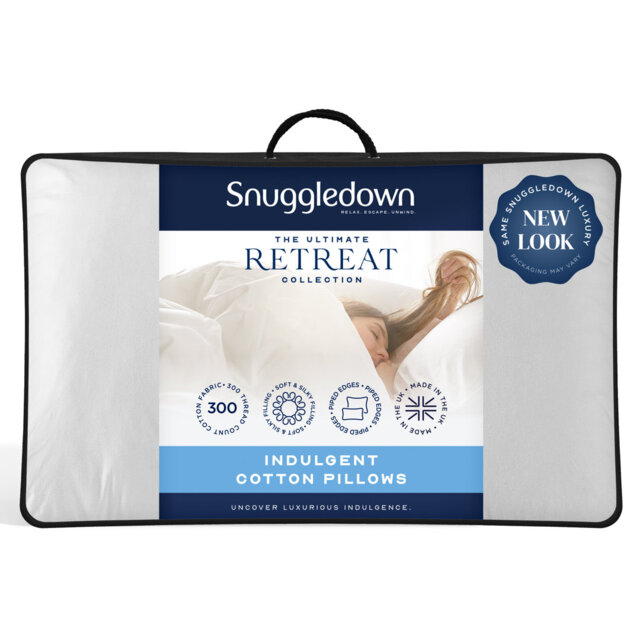 Retreat by Snuggledown Indulgent Cotton Medium Support Pillow – Everyday Luxury with Natural Comfort
