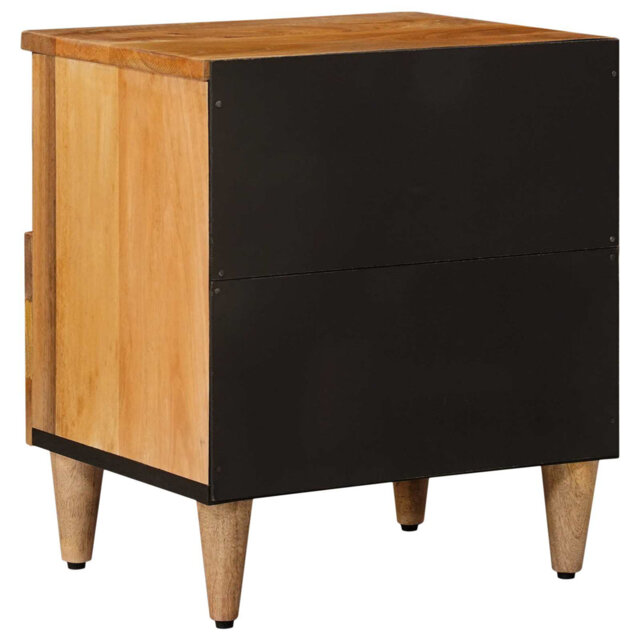Bedside Cabinet With Drawer Solid Mango Wood Table Nightstand Bedroom