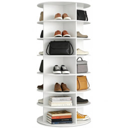 7 Tier Rotating Shoe Rack, 28 Pair Narrow Shoe Rack Storage for Entryway Closet