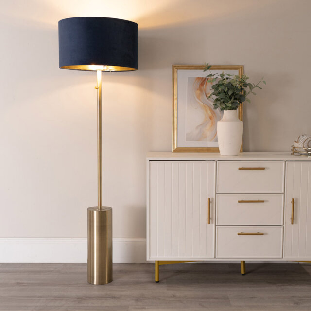Ailanny Dimmable Floor Lamp with Velvet with Inner Lamp Shade