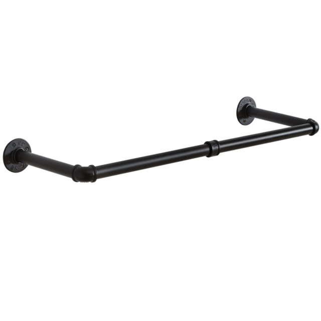 94cm Wall Mounted Clothes Rail, Heavy Duty Industrial Pipe Clothes Bar Rack