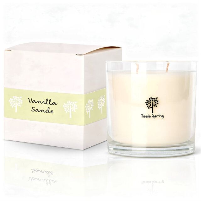 Nicola Spring 400g Vanilla Sands Soy Wax Candle - Double Wick Creamy