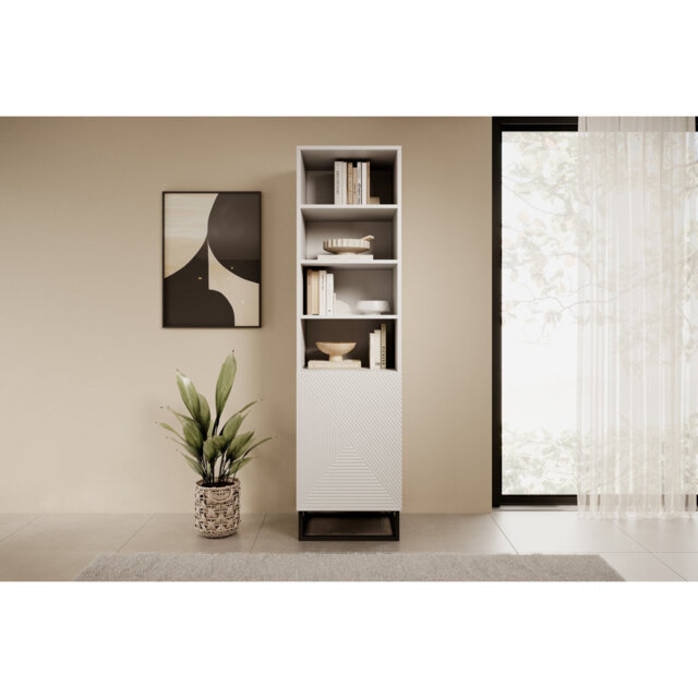 Azjon 190cm H x 50cm W Standard Bookcase