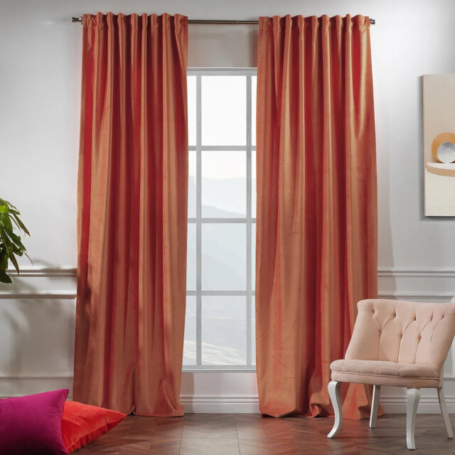 Extra Long & Extra Wide Matte Velvet Curtain Panel