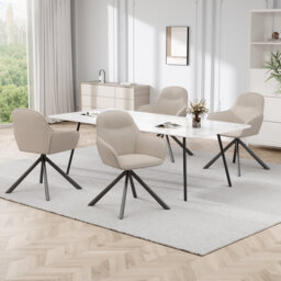 48.5cm H Fabric Upholstered Dining Chair with Arm