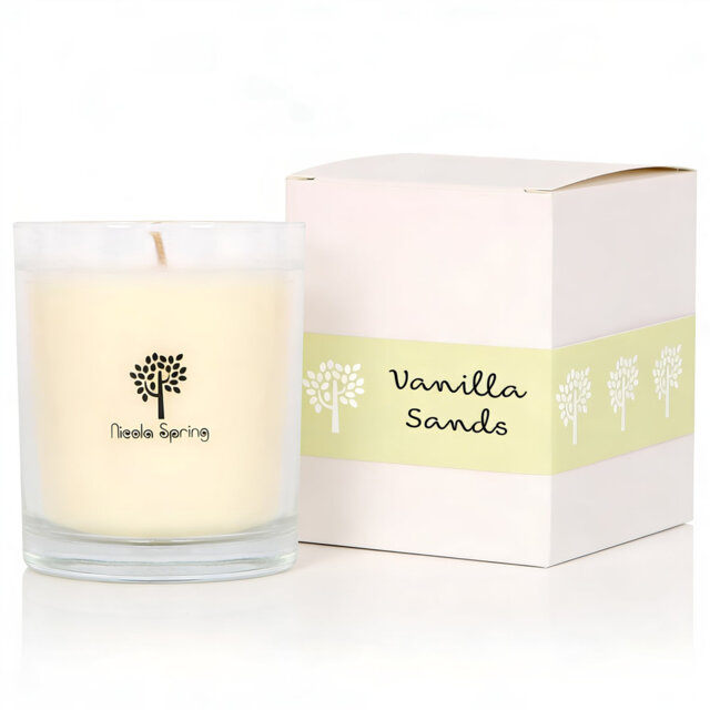 Nicola Spring 160g Vanilla Sands Soy Wax Candle - Sweet Creamy Glass