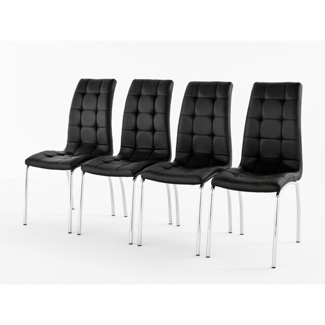 Liam 45cm H Tufted Upholstered Metal Side Chair