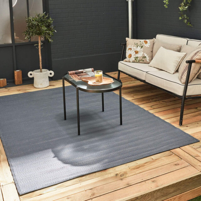 Urban Collection Outdoor Rug Plain Design in Anthracite