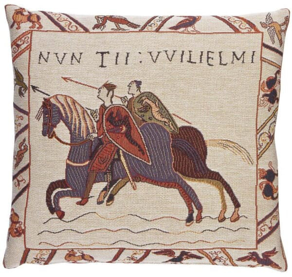 Bayeux Messengers Tapestry Cushion with Feather Filler