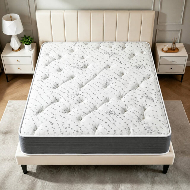 EloraHome Medium Firm Hybrid Mattress,Individually Wrapped Pocket Coils Innerspring Mattress with Breathable Knit Fabric, Motion Isolation Spinal Supp
