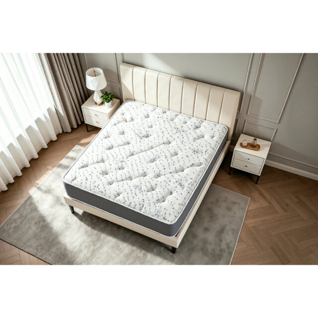 EloraHome Medium Firm Hybrid Mattress,Individually Wrapped Pocket Coils Innerspring Mattress with Breathable Knit Fabric, Motion Isolation Spinal Supp