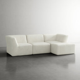 Berlare 4 - Piece Upholstered Corduroy Modular Sectional Sofa Set with Removable Ottoman – Fully Compressed, No Assembly Required