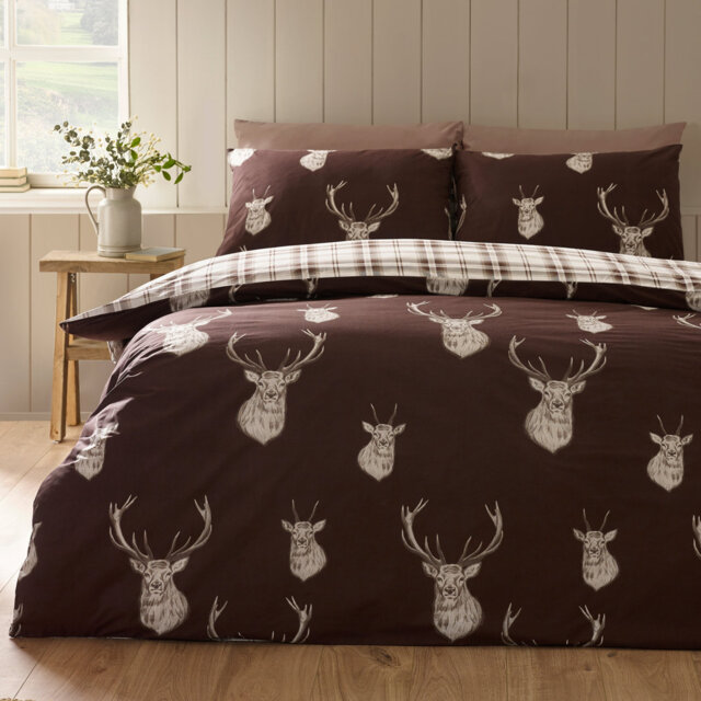 Stag Check Reversible Duvet Cover Set