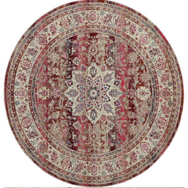 Red Rug, Traditional Luxurious Rug, Floral Rug, Stain Resistant Persian Rug For Bedroom, & Dining Room