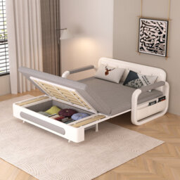 3-in-1 Folding Sofa Bed with Storage, Multi-Functional Sleeper Chair, Sturdy Metal Frame, High Weight Capacity, Space-Saving, Suitable for Living Room