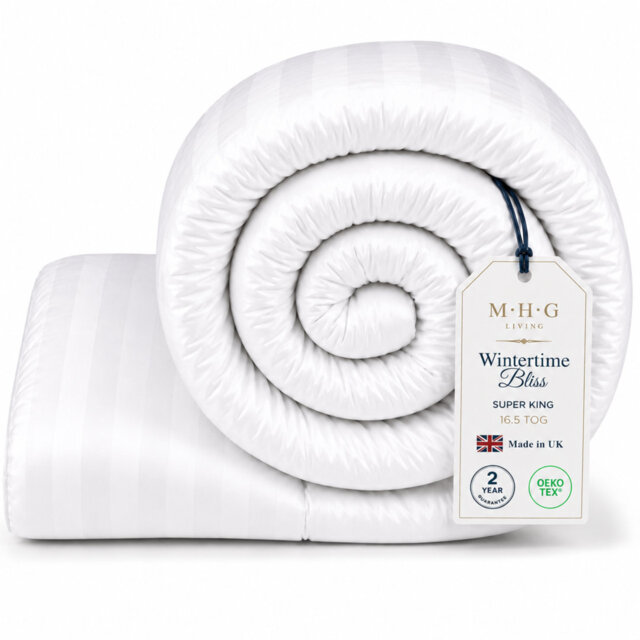 MHG Living Winter Microfibre Duvet 16.5 Tog with Breathable Hypoallergenic Hollowfibre Filling Cooling- Available Single/Double/King/Super King