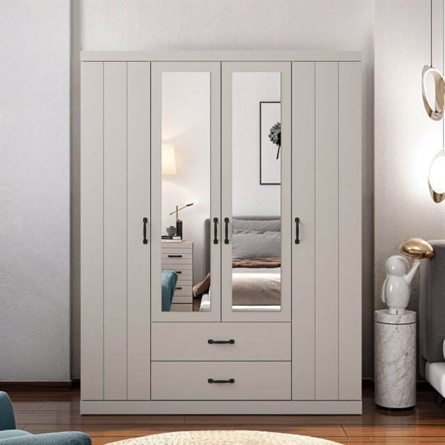 ALLINGTON 4 Door 2 Drawer Wardrobe With Mirror