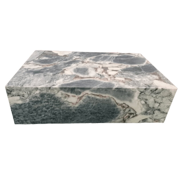 Genuine Marble Block Coffee Table - Galaxy Blue Marble