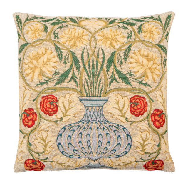 Morris Flowerpot Tapestry Cushion with Feather Filler